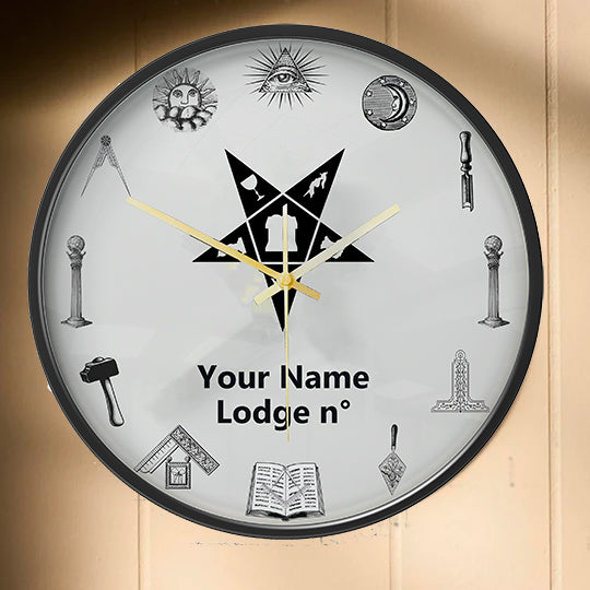 OES Clock - Frame with LED - Bricks Masons