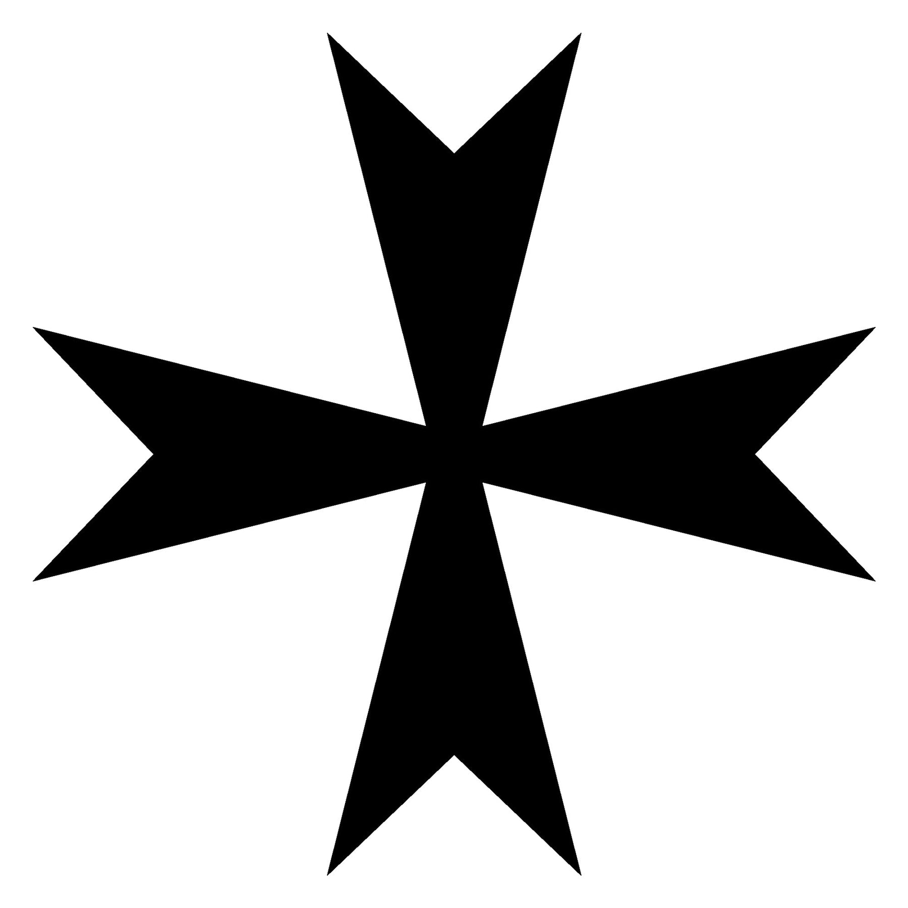 Order of Malta Commandery Ring - Black Silver Bevel With CZ Stone - Bricks Masons