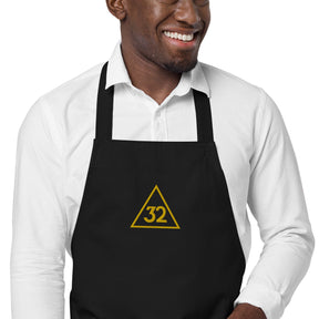 32nd Degree Scottish Rite Kitchen Apron - Various Organic Cotton Colors - Bricks Masons