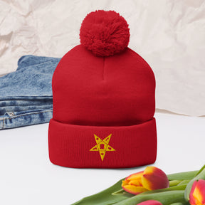 OES Beanie - Pom Pom in Red for Christmas - Bricks Masons