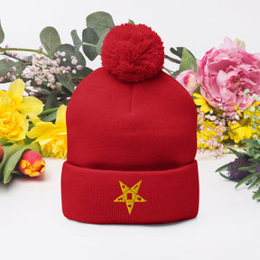 OES Beanie - Pom Pom in Red for Christmas - Bricks Masons