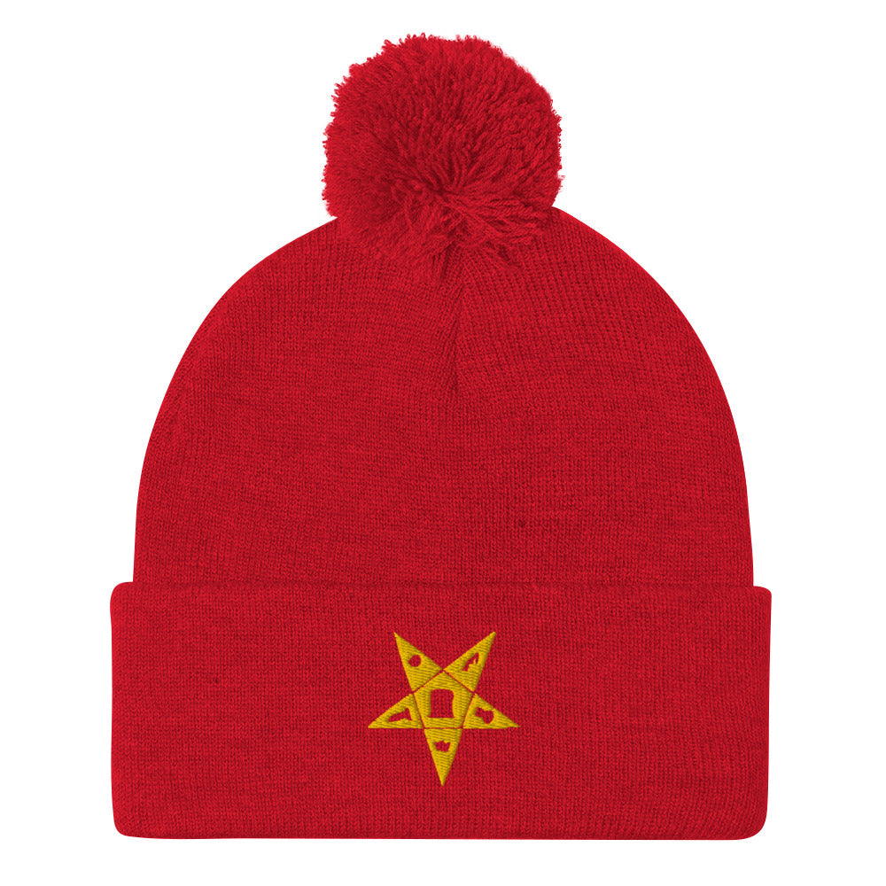 OES Beanie - Pom Pom in Red for Christmas - Bricks Masons