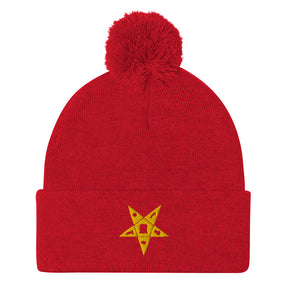 OES Beanie - Pom Pom in Red for Christmas - Bricks Masons