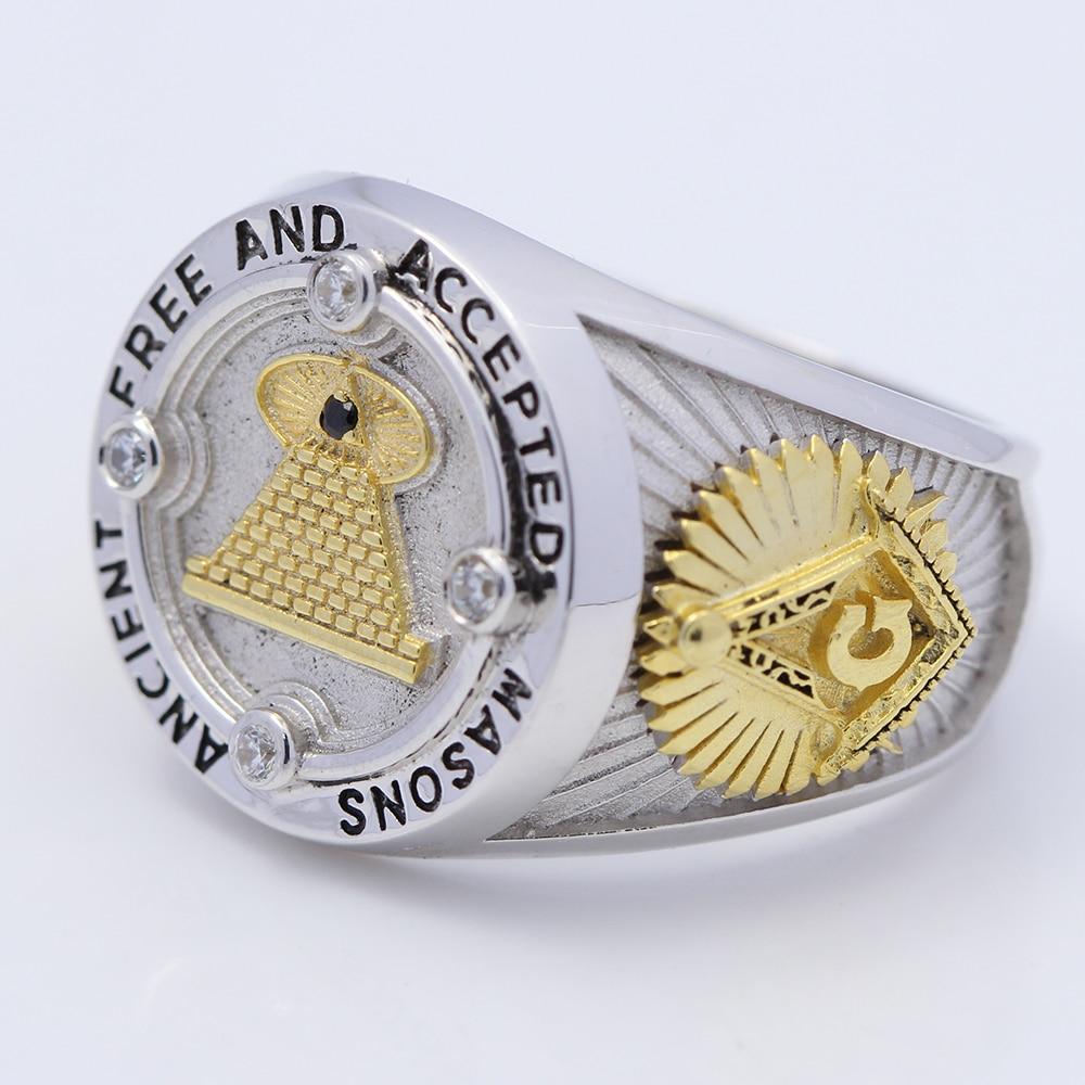 32nd Degree Scottish Rite Ring - Ancient Free And Accepted Masons Sterling Silver - Bricks Masons