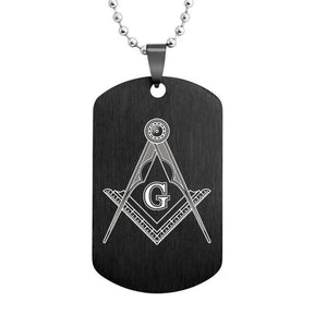 Master Mason Blue Lodge Necklace - Square & Compass G Stainless Steel - Bricks Masons