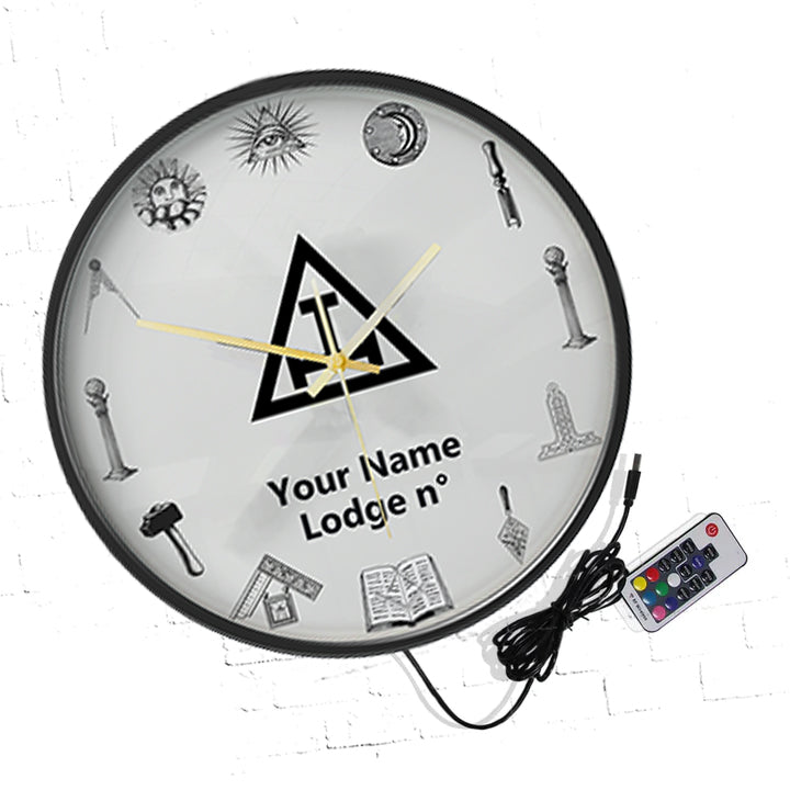 Royal Arch Chapter Clock - Frame with LED - Bricks Masons