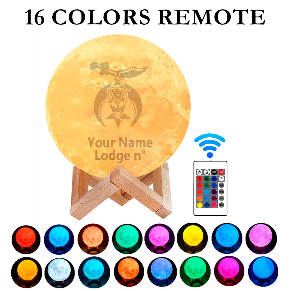 Shriners Lamp - 3D Moon Various Colors - Bricks Masons
